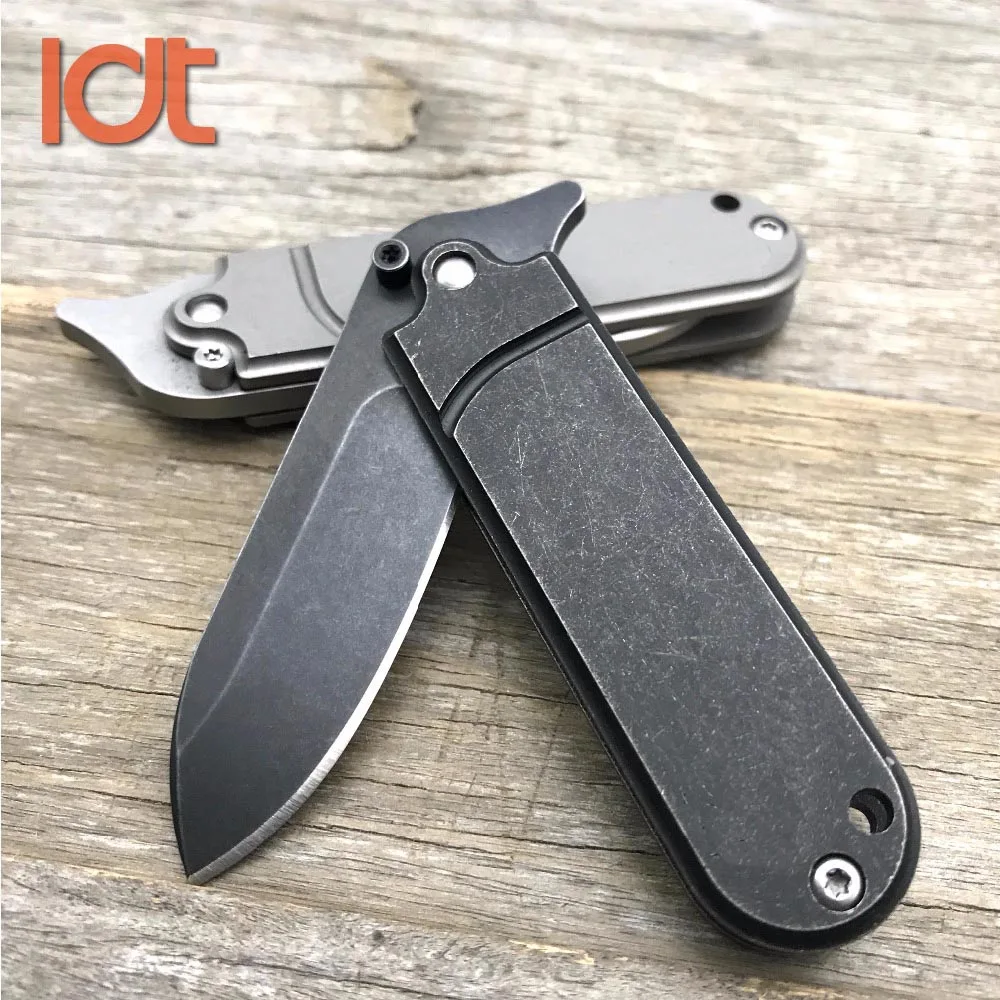 Buy LDT Bean Mini Titanium Folding Knife S35VN Blade TC4 Handle Knives Camping