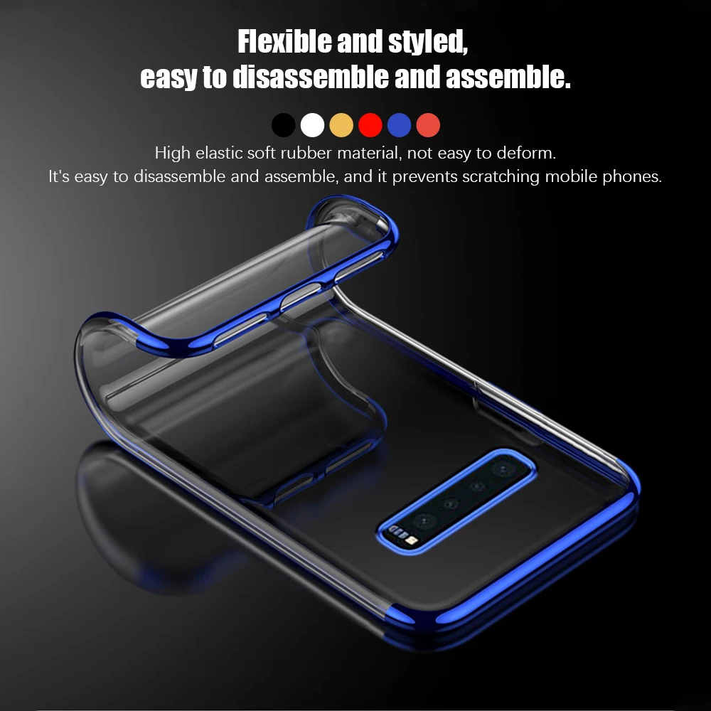 

1PC For Samsung Galaxy S10 S10Plus S10Lite M10 M20 Case 3D Laser plating Soft Clear TPU Mobile Phone Back Cover