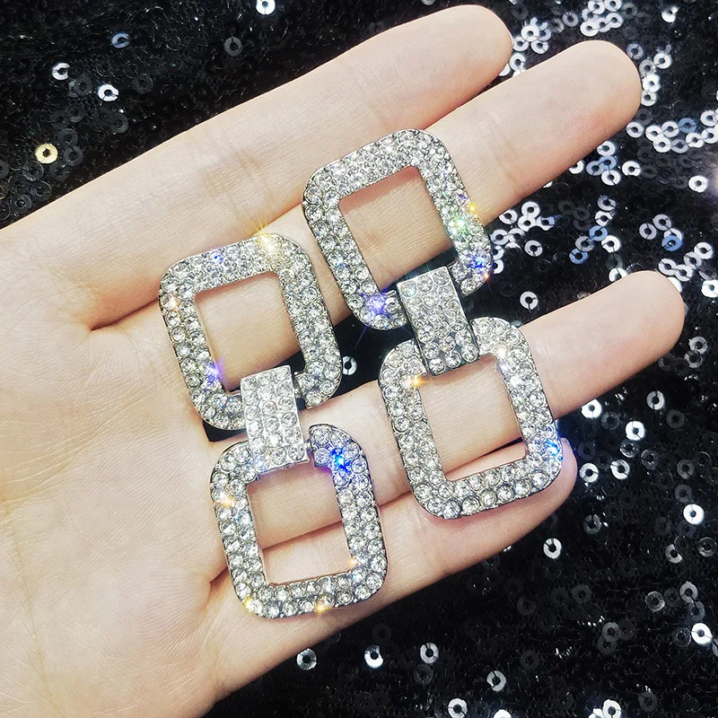 Дизайн, модные популярные ювелирные изделия, роскошные серьги с кристаллами, Южная Корея, популярные Геометрические серьги, вечерние, свадебные серьги для женщин - Окраска металла: yin