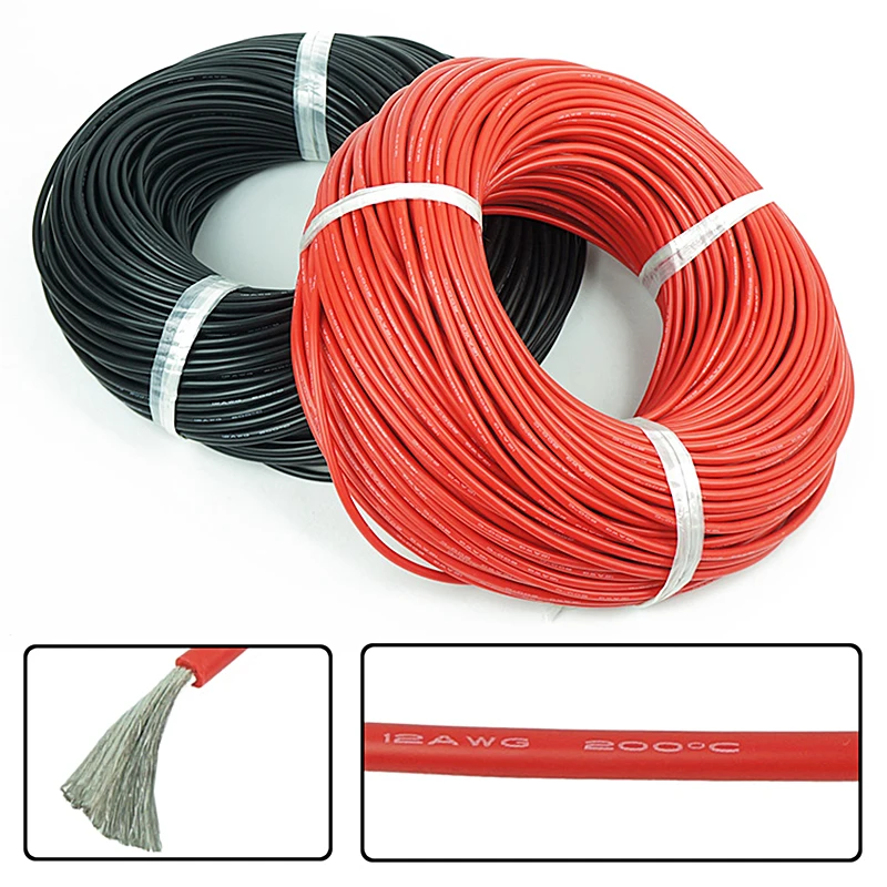 Гибкий гибкий силиконовый провод FATJAY RC 1 метр 28awg устойчивый к высоким