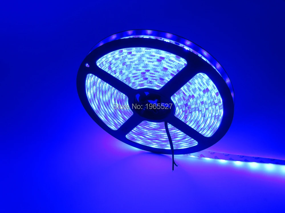 5M 60LEDs SMD 5050 Flexible LED Strip lightBlue Color60LEDs/m 5M/roll DC12V input White PCB Waterproof silicon coating IP65 | Лампы и
