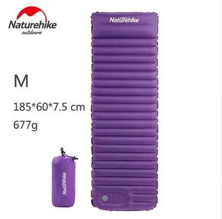 Naturehike NH18Q001-D открытый толчок надувной походный коврик для палатки холодной водонепроницаемый коврик для пикника складной матрас зима - Цвет: Purple M