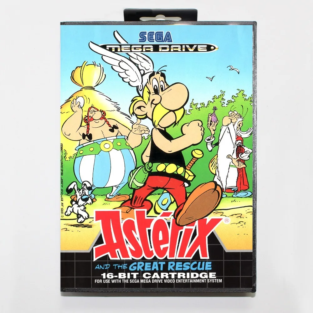 16 бит игра Sega Mega Drive картридж с розничной коробкой-Asterix большая спасательная игровая карта для системы Megadrive Genesis