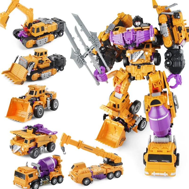 

IN-STOCK NBK6 IN 1 Bulldozer Bonecrusher Scrapper Mixmaster Hook Builder GT Devastator KO Transformation Engineering Figure Toys