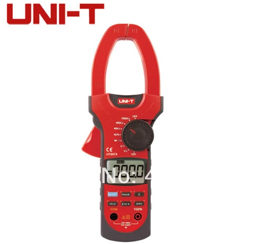 UNI-T UT-207A Clamp LCD Digital Multimeter UT207A AC DC Volt Amp Ohm Hz Tester