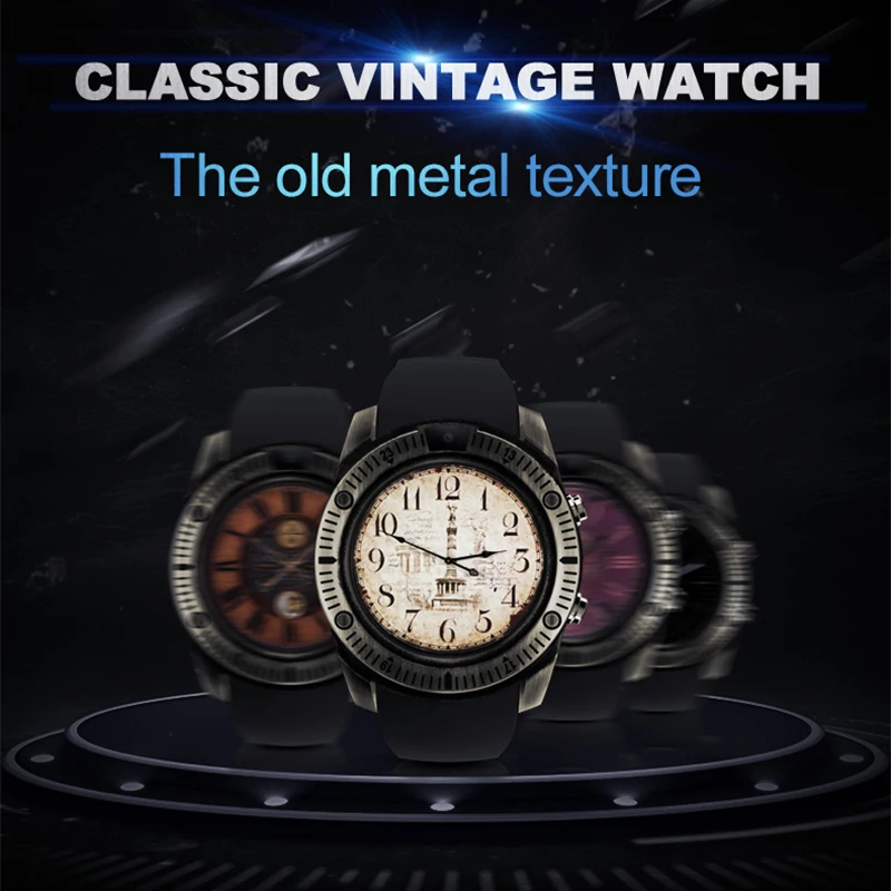 XShum Vintage Smart Watch Men KY003 With Reminder MP3 Support TF SIM Card IP67 Waterproof Wrist Smartwatch For IOS Android Phone