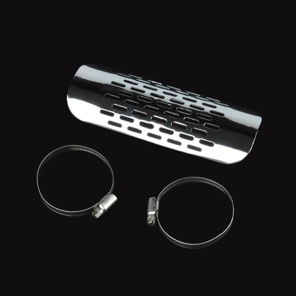 Chrome Motorcycle Exhaust Muffler Pipe Heat Shield Cover Guard Fit Harley Cruiser Motorcycle on