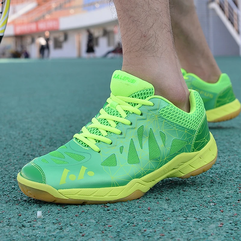 Новая мужская обувь для бадминтона, дышащая Спортивная обувь для дома, Легкие Теннисные кроссовки для бадминтона, синие зеленые мужские кроссовки