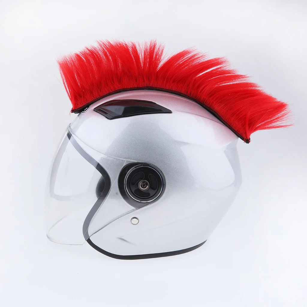 Motorcycle Adhesive Helmet Mohawk Hair Patches Skinhead Costumes Wig Skinhead Wig for Cosplay Costumes Hairpiece
