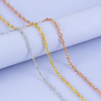 

100% 925 Sterling Silver Necklace Corrugated Chain Woman Necklace Fashion Collocation Long Necklace Diy