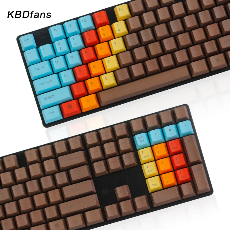 

Free shipping top printed 108 keys 1976 Mixed Color OEM Profile Thick pbt keycaps for mechaniacal keyboard laser etched legends