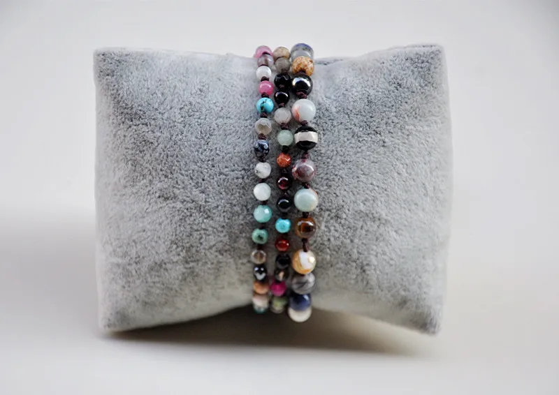

new style mix size natural stone layer bracelet for woman cuff bracelet