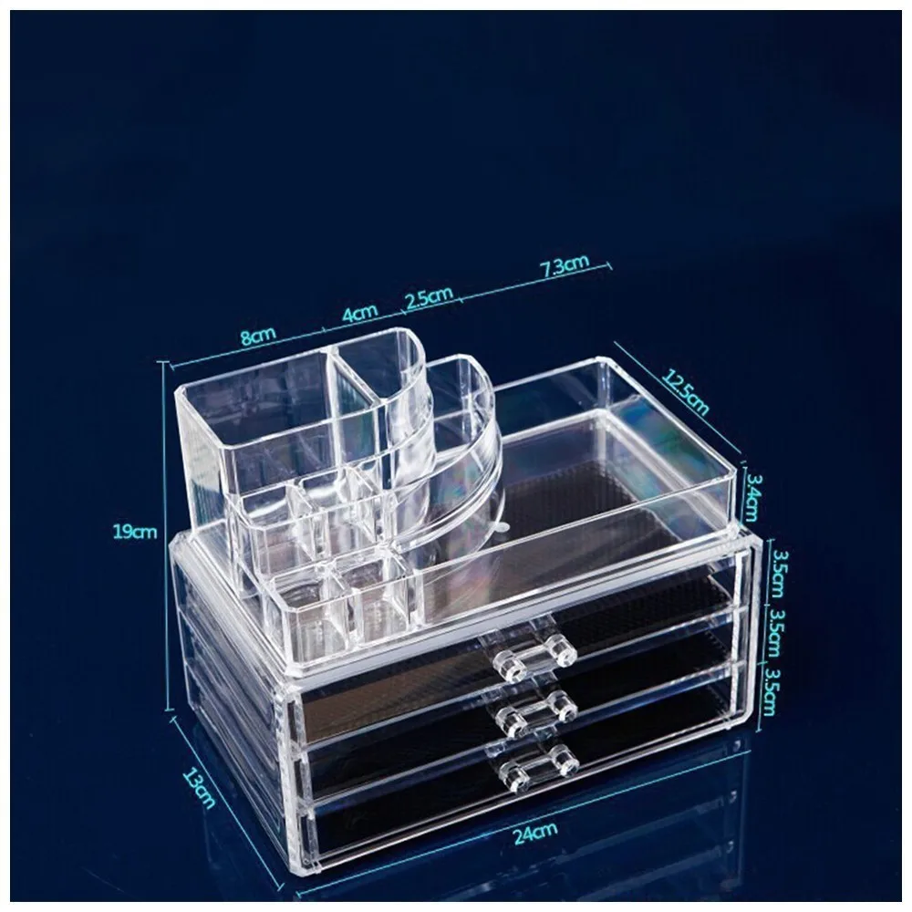 

Lovely New Arrivals Multi-layer large capacity drawer type transparent cosmetic plastic storage box desk accessories HOT