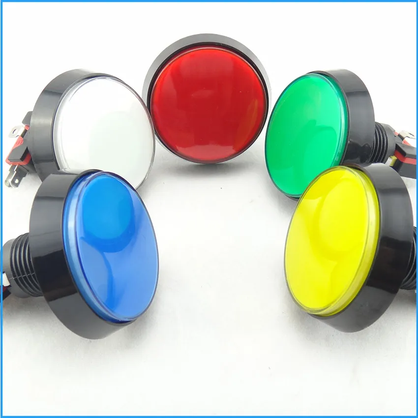 50 мм с подсветкой 12В LED аркадная кнопка для Mulitcade аркадные машины MAME пять цветов 2016
