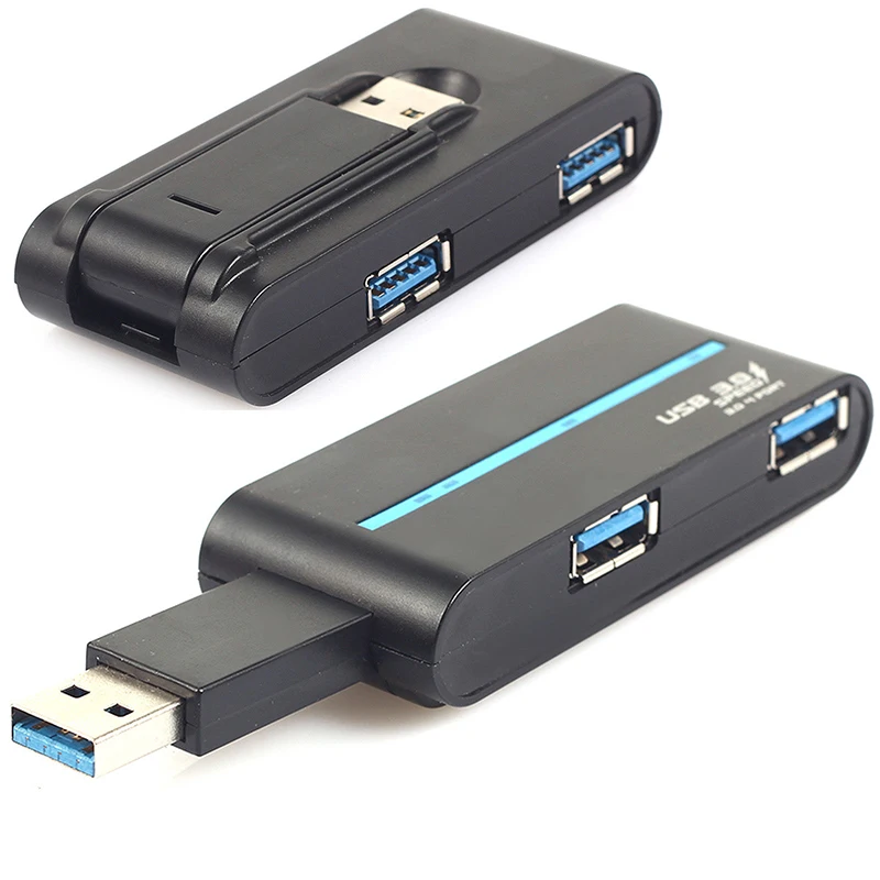 4 порта USB 3,0 концентратор портативное зарядное устройство кабель для передачи данных Высокоскоростной Rotatab разветвитель концентратор адаптер совместим с USB 3,0/2,0/1,1/1,0