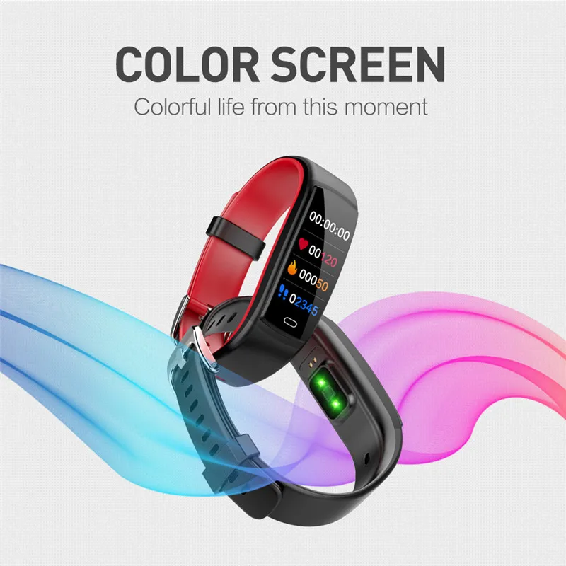 2019 New Popular IP67 Waterproof index Fitness Smart Color Screen Blood Pressure Exercise Heart Rate Pedometer Smart Watch