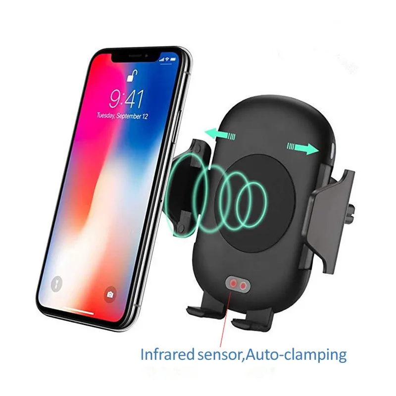 Car Mount Qi Wireless car Charger Car Holder Stand For iPhone X 8 Plus Quick Fast Charge Wireless Charging Pad for Samsung S9 S8