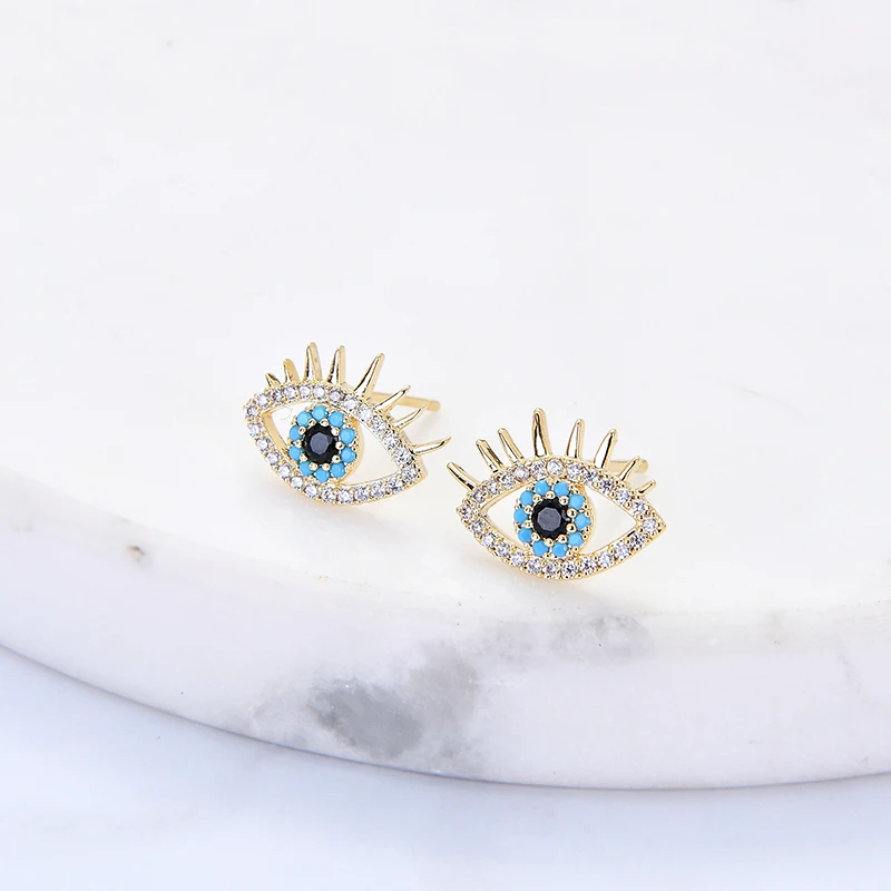 Zhijia золото/Голубой цвет глаза форма серьги из горного хрусталя высокое качество серьги для женщин вечерние подарки