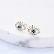 Zhijia золото/Голубой цвет глаза форма серьги из горного хрусталя высокое качество серьги для женщин вечерние подарки