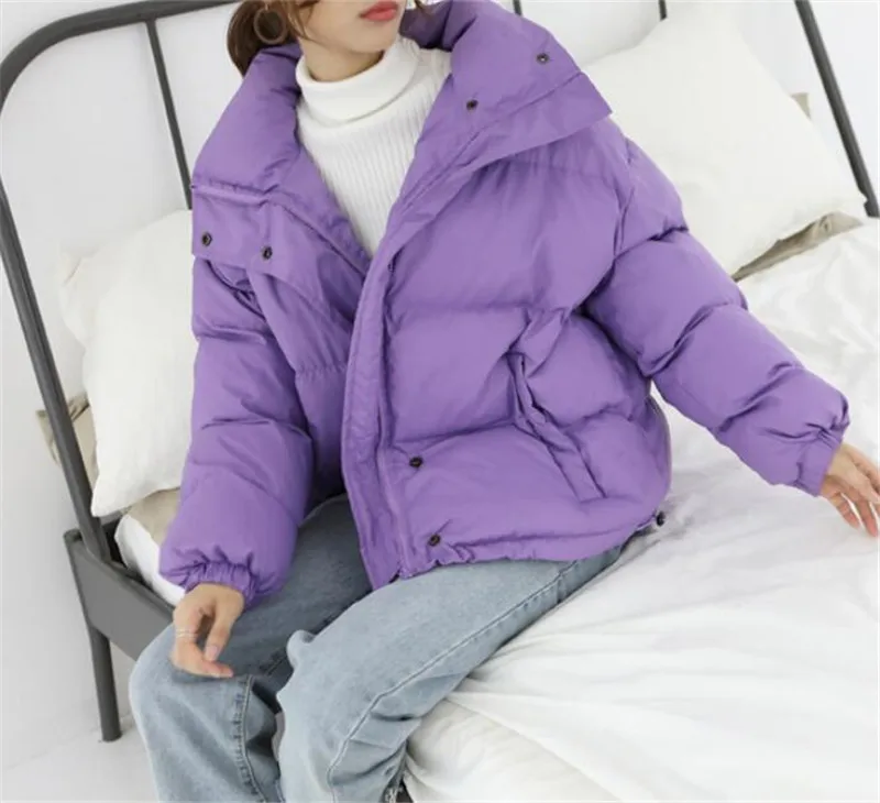 Зимняя одежда зимняя куртка женская одежда хлопковое пальто размера плюс Толстая парка женские куртки короткая теплая верхняя одежда однотонная PZ1769