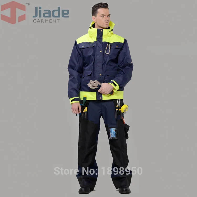 Jiade мужская зимняя куртка Рабочая куртка мужская с капюшоном мульти карман куртка водонепроницаемая зимняя куртка
