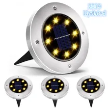 4 шт. лампочка для освещения подножки светодиодная Солнечный светильник солнечный приведенный в действие Заземленный 8 светодиодный Водонепроницаемая модель ip 65 сад зарытый свет для в-земли открытый газон двор