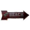 Restaurant Beach  Beer Bar Coffee Arrow Metal Irregular Tin Signs  Advertising Board Wall Pub Home Art Decor 42X10CM U-13 ► Photo 2/6