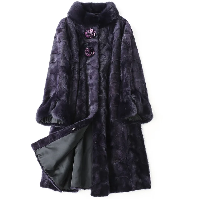 Пальто из натурального меха женская одежда норковая Меховая куртка Модные Винтажные осенне-зимние пальто и куртки HQ18-XYDM1811C YY364