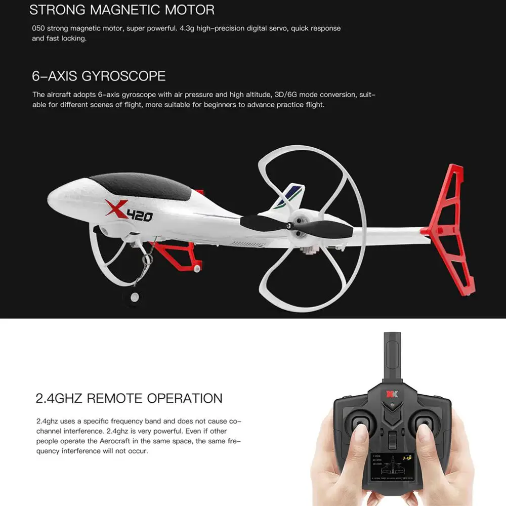 RC 3D аэробатический самолет с дистанционным управлением вертикальный взлет посадка фиксированное крыло самолет открытый парк самолет игрушки Дрон