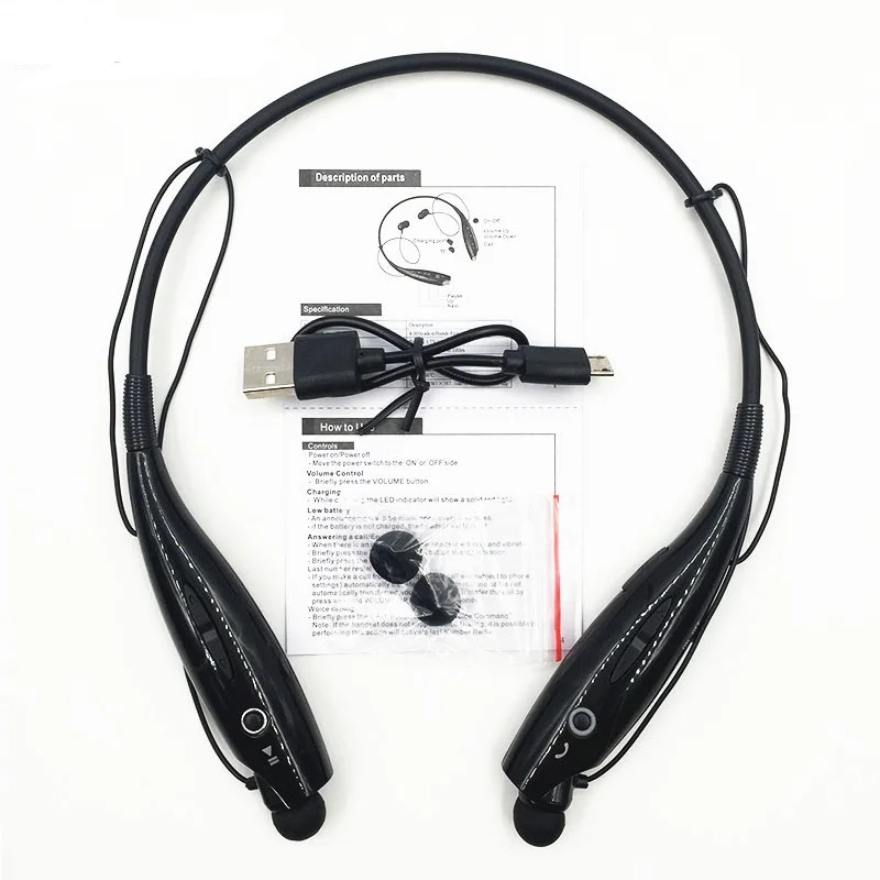 Koop Hot HBS 730 Draadloze Bluetooth Headset Sport Bluetooth Hoofdtelefoon met Mic Handenvrij Bass Koptelefoon voor Xiaomi Samsung iphone 6 7