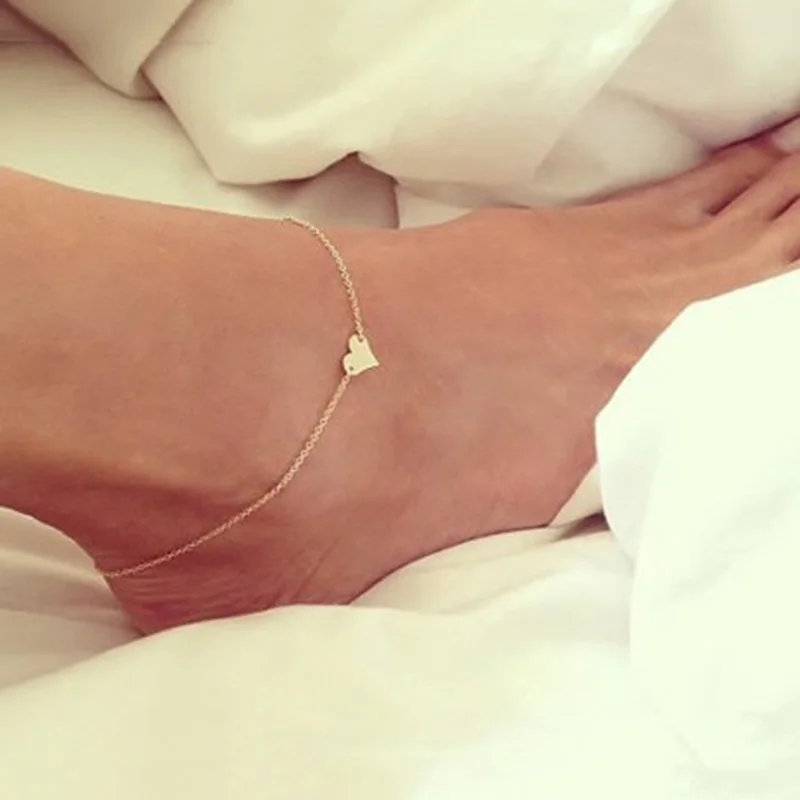 

Simple Heart Girls Ankle Bracelet Barefoot Sandals Foot Chain Jewellery Anklets Gifts For Women Leg Bracelet