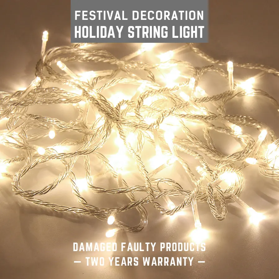 

8.5M 100 leds Holiday String Light Neon Colourful Lights EU Plug LED Strings Lamp Christmas Wedding Party Decor Night view Lamp