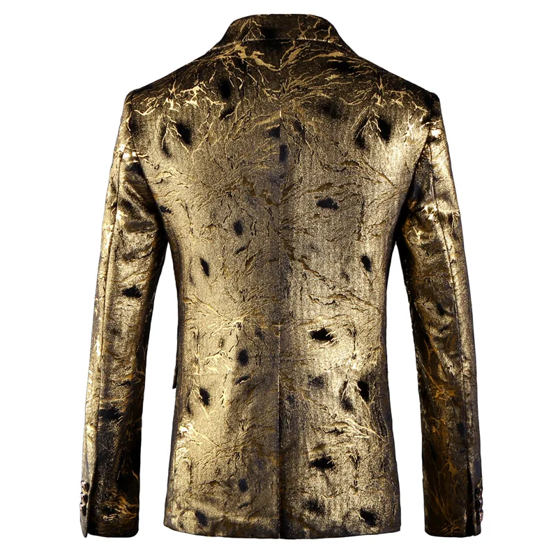 Spring And Autumn Slim Youth Men'S Business Casual Party Dress Men'S Suit Local Gold Gold Stamping Men'S Blazer