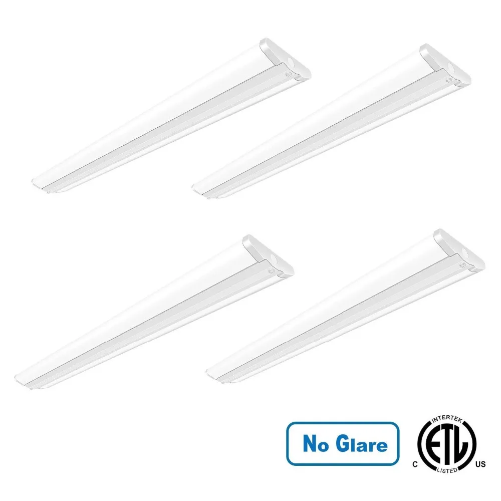 4FT LED Wraparound Shop Lights Ultra Slim 50W, No Glare, 5500 Lumens, 4000K Neutral White, 4 Foot Flush Mount LED Ceiling Wrap Light Fixture for Office Garage Workshop Kitchen, 12 Pack (2)