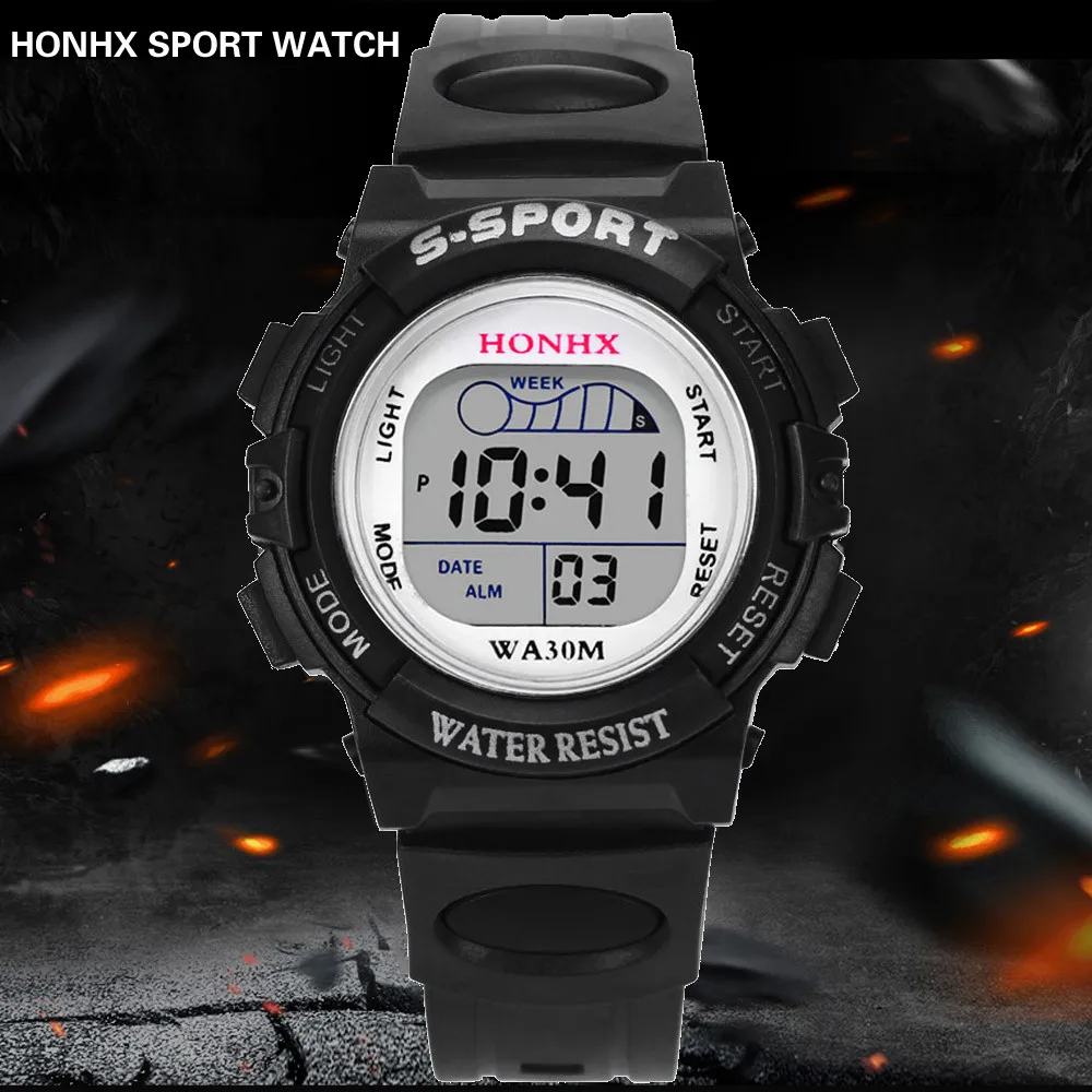 

Waterproof Children Boys Digital LED Sports Watch Kids Alarm Date Watch Gift Free Shipping W