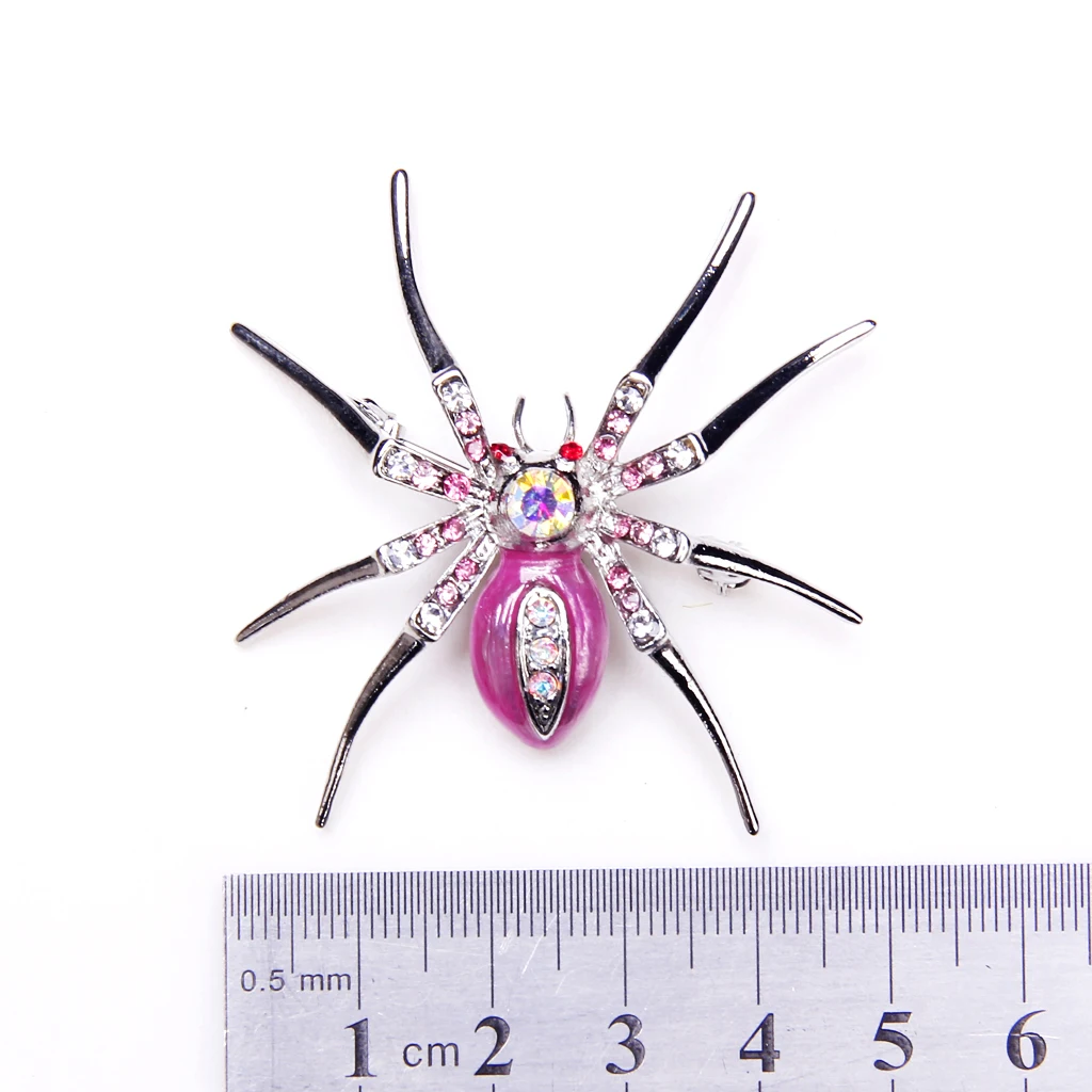 

Pink Spider Widow Dazzling Rhinestone Animal Brooch Pin Hat Clip Gift