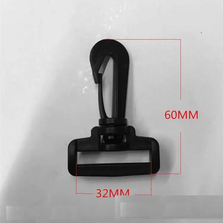 Wholesale Black 32mm Plastic Snap Hooks Rocker Style For Backpack Strap bing 32mm Lenght 60mm