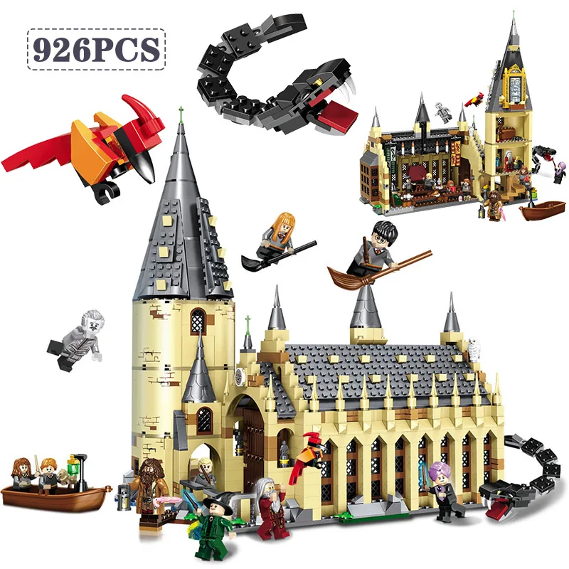 

926pcs Harri Potter Series Compatible Legoing Architecture Hogwarts Great Hall Building Blocks Brick Educational Toys