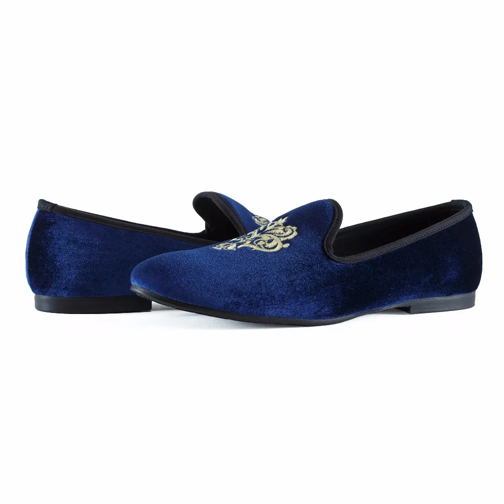 Новые мужские синие бархатные Лоферы ручной работы, обувь для выпускного бала, модельные туфли без шнуровки, туфли в британском стиле, мужские туфли на плоской подошве, большие американские размеры 7-13