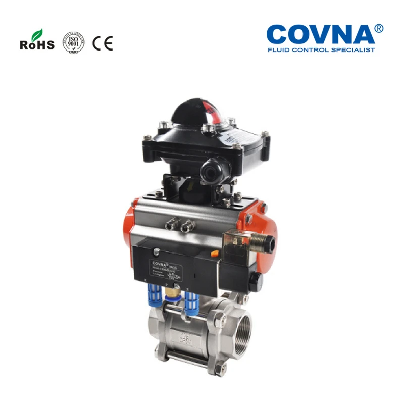 DN65 ДНЯО пневматический Клапан NPT Нитки 2 способа Air Управление Клапан с 5/2 электромагнитный Клапан и концевой выключатель