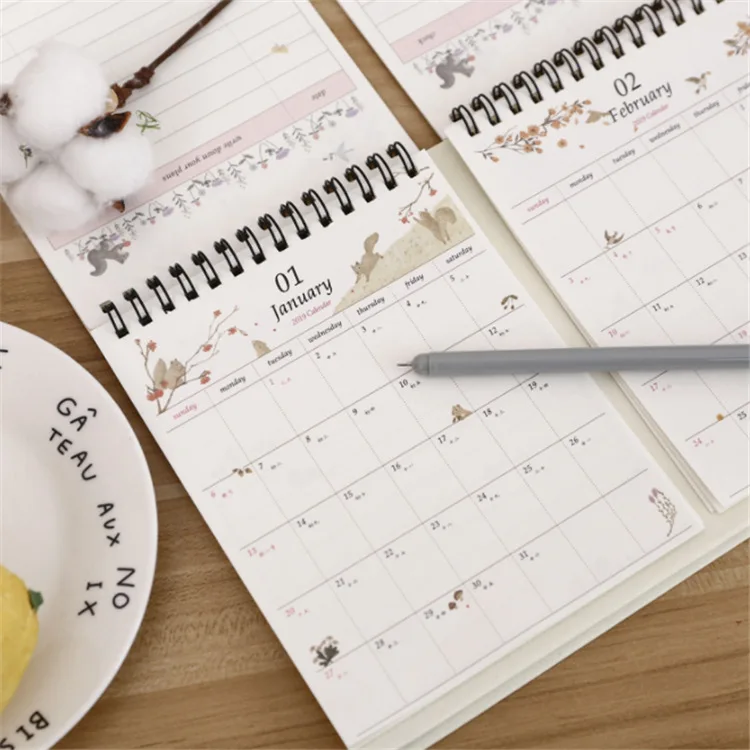 2019 настольный календарь, чтобы сделать список ежедневник Еженедельный планировщик дневник Органайзер Calendario ежедневный стол планировщик
