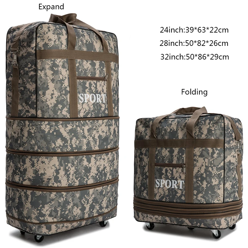

New large-capacity travel bags expandable folding Oxford bag universal travel suitcase wheel aviation ultra-light travel luggage