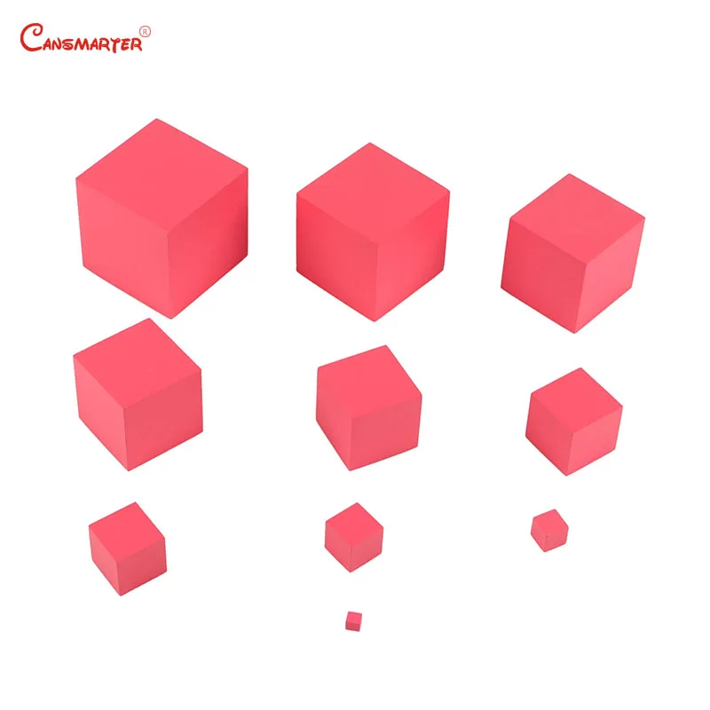 Sensory Games Block Toys Pink Towers Home Plaing Training Math Toys Pink Towers Blocks Cubes for Children 3-6 Years ToySE003-JZ4