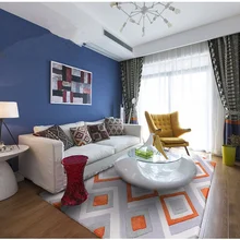 Ковер ручной работы в акриловой форме, коврики и ковры для гостиной, оранжевый серый коврик, современная Европейская спальня, журнальный столик, диван, комната