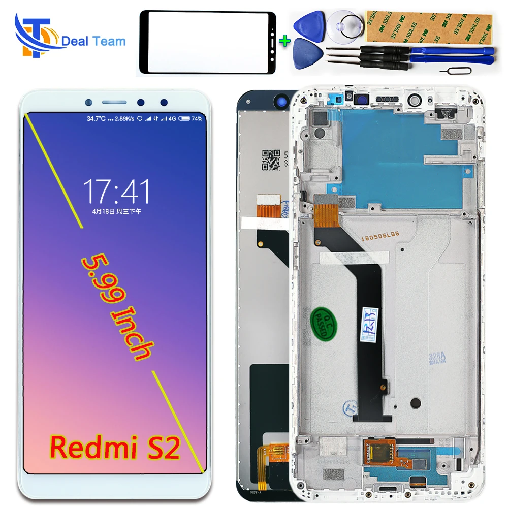 

Deal Team 5.99 inch LCD Screen Display For XiaoMi Redmi S2 Touch Screen Y2 Digitizer Assembly Frame with Free Tempered Glass