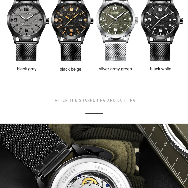 Мужские часы от ведущего бренда, Роскошные автоматические часы, мужские водонепроницаемые спортивные часы с датой, стальные Мужские механические наручные часы, мужские часы