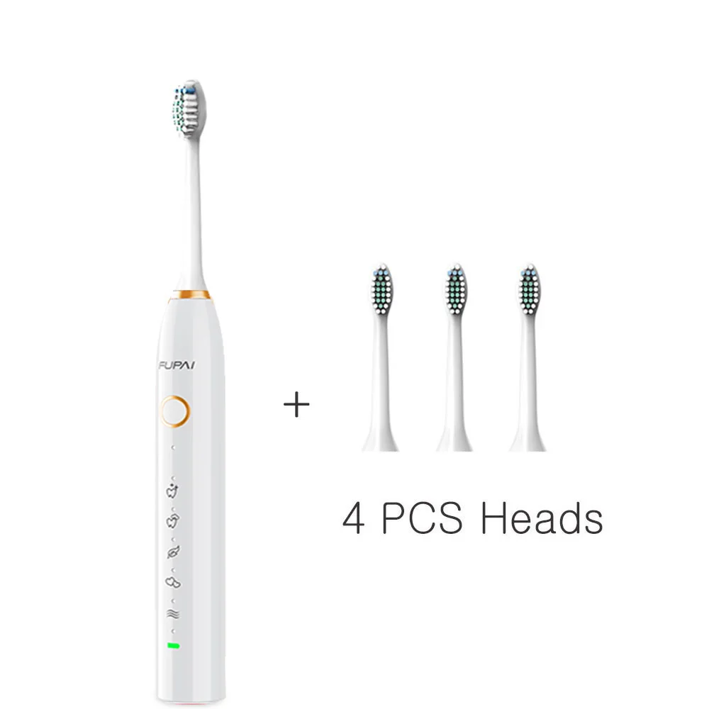 Deep Clean 10 DuPont heads Sonic Electric Toothbrush 31000 times/min Ultrasonic Whitening Teeth USB Oral Hygiene timer - Цвет: 4headswt