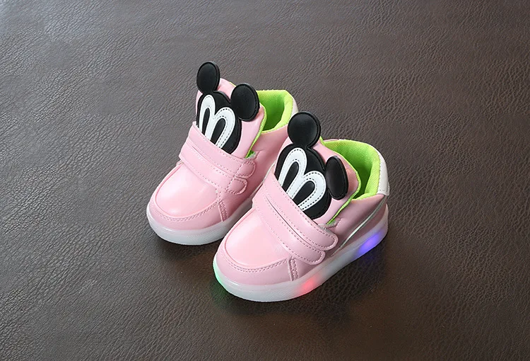 Мультяшная спортивная обувь для маленьких мальчиков и девочек от 1 до 5 лет, повседневная обувь для новорожденного, высокое качество, короткие ботинки для новорожденных - Цвет: Розовый