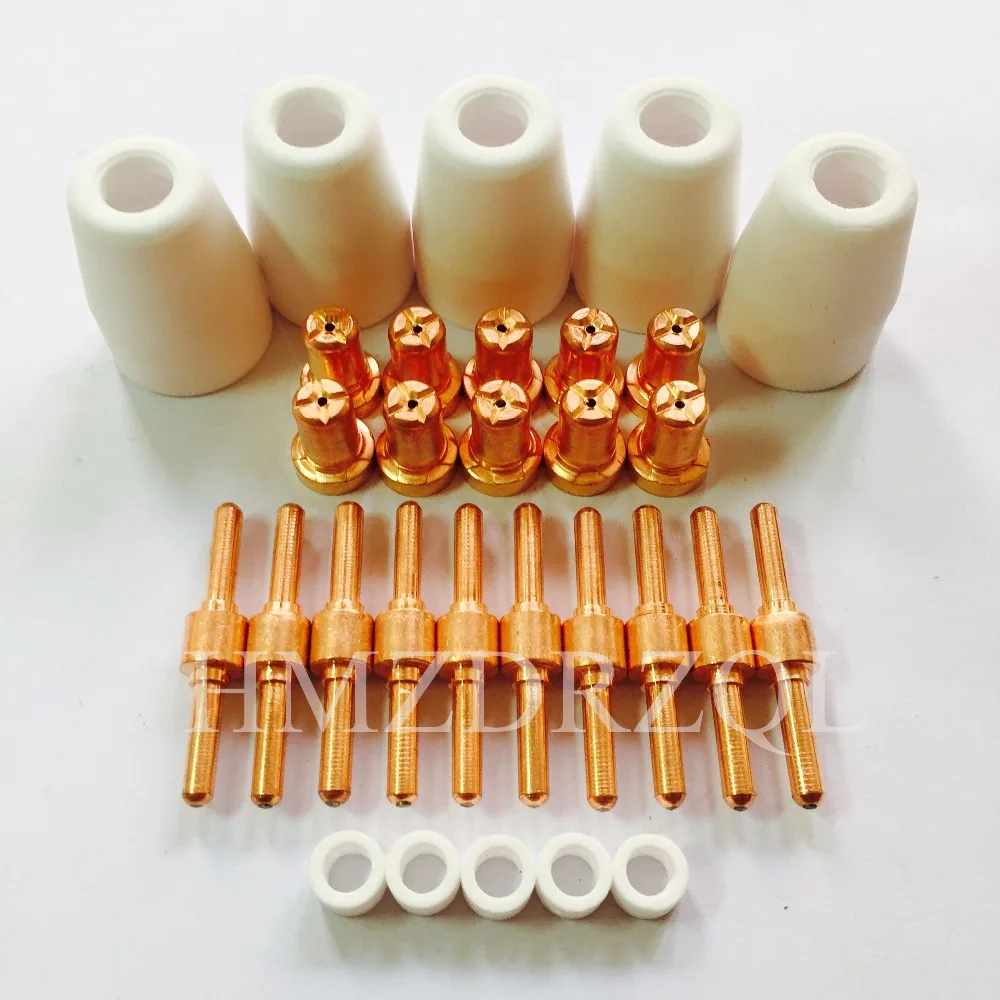 FREE SHIPPING PT31 Lengthened 30PCS LG40 Knife Plasma Cutter Cutting Torch Consumables Extended Kit Accessories 30PK
