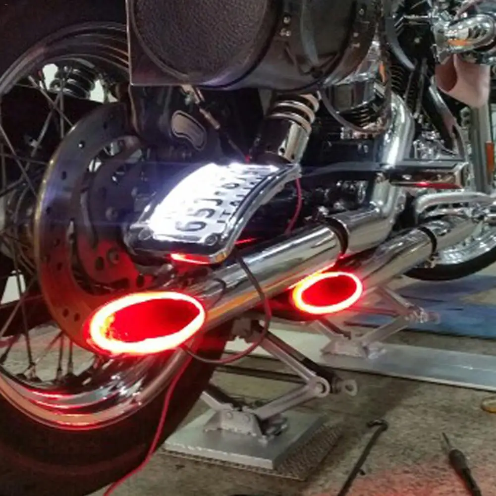 Светодиодный светильник в полоску с высокой термостойкостью для мотоцикла, выхлопная труба, декоративная модификация мотоцикла, отделка выхлопной трубы